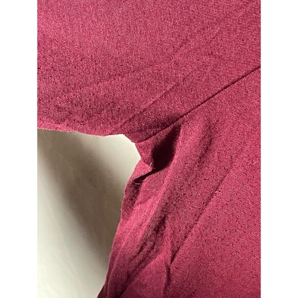 bongo long sleeve shirt red floral sheer swoop neck polyester blend large READ - Picture 8 of 11